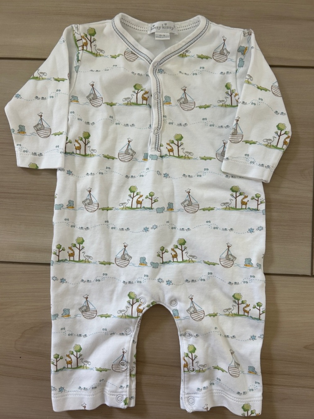 Kissy Kissy blue Noah’s print play suit EUC